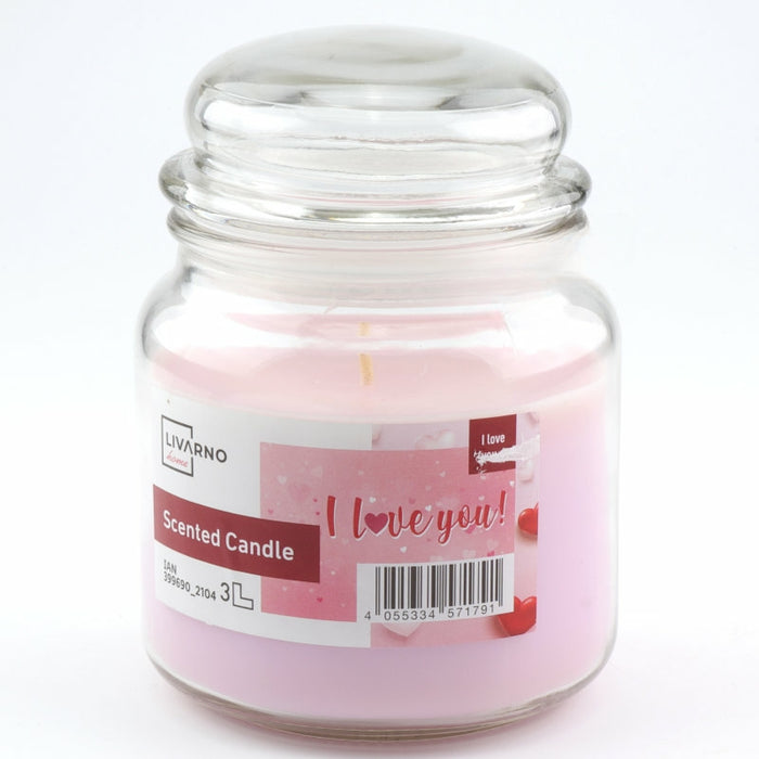 Duftkerze „I love you“ im Bonbonglas – 435 ml | LIVARNO home