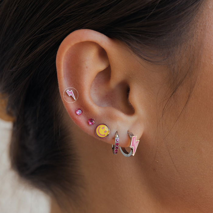 Electric Pink Flat Back Stud