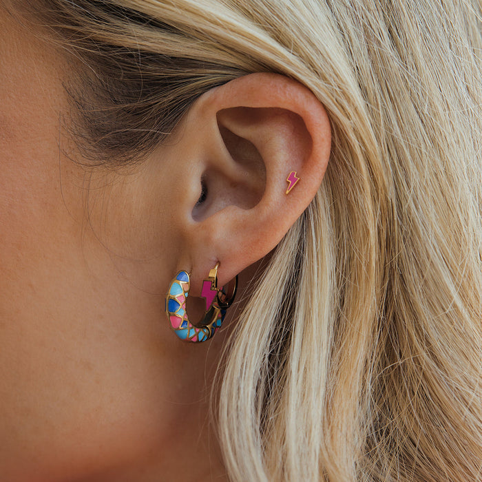 Electric Summer Hoops in Titanium