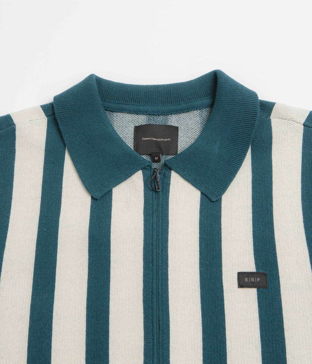 Element Special Projects Paver Zip Polo Sweatshirt - Blue Stripes