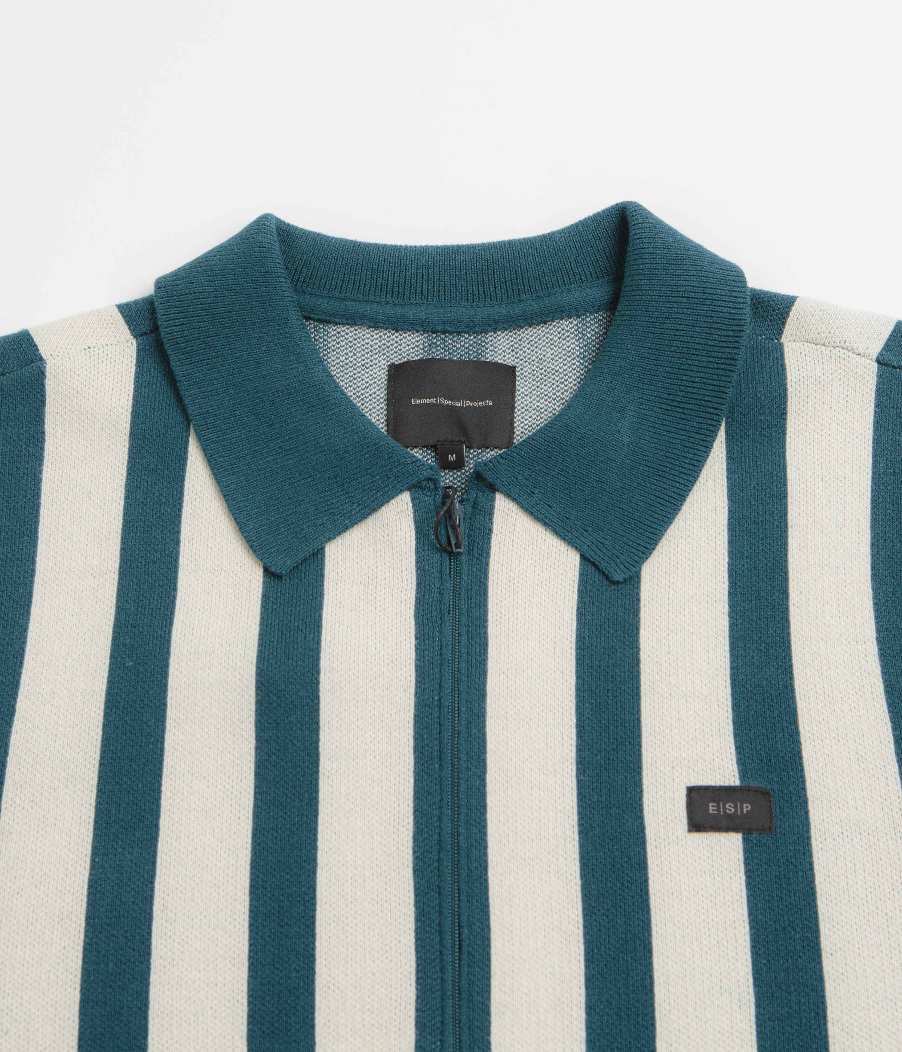 Element Special Projects Paver Zip Polo Sweatshirt - Blue Stripes