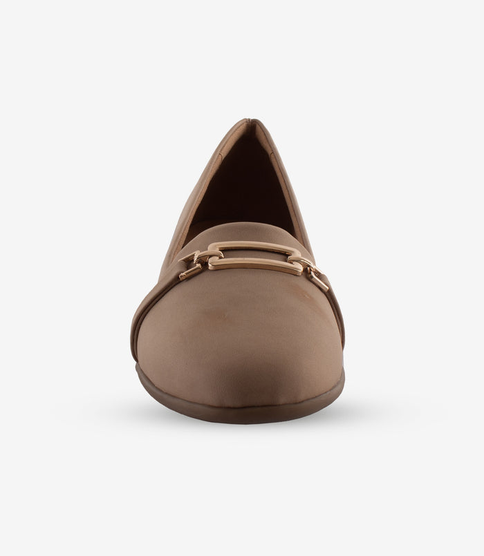 Ellie Nude – Suede Ballerina Flats for Women