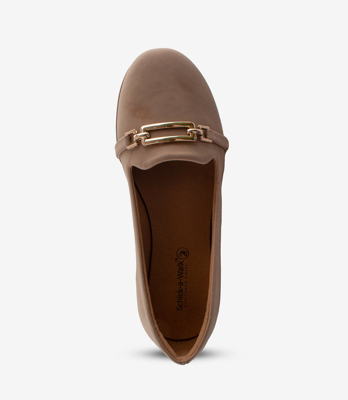 Ellie Nude – Suede Ballerina Flats for Women