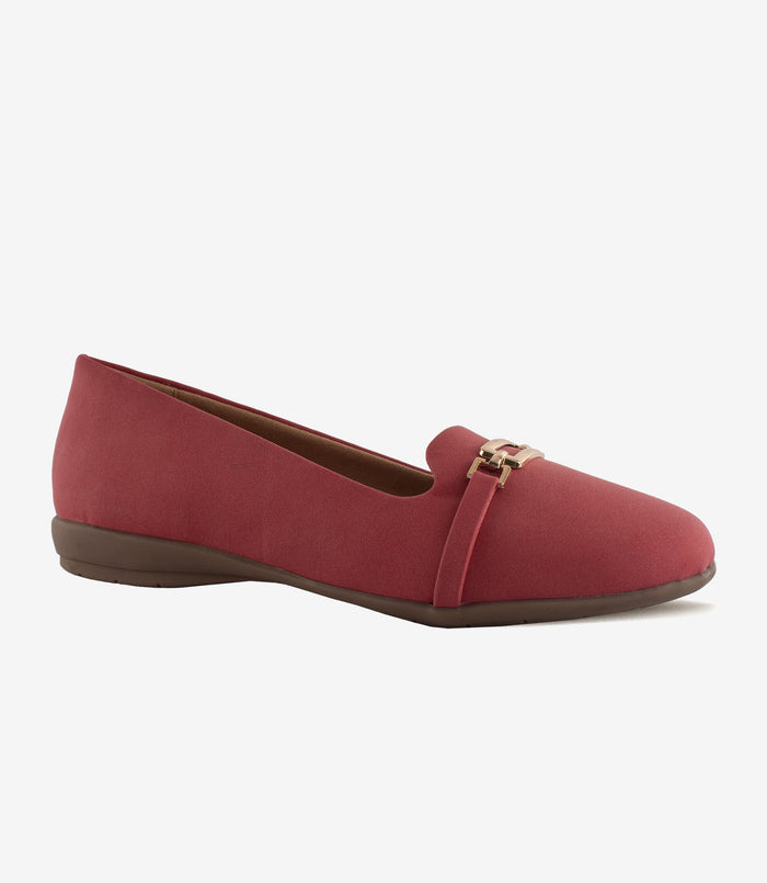 Ellie Red – Suede Ballerina Flats for Women