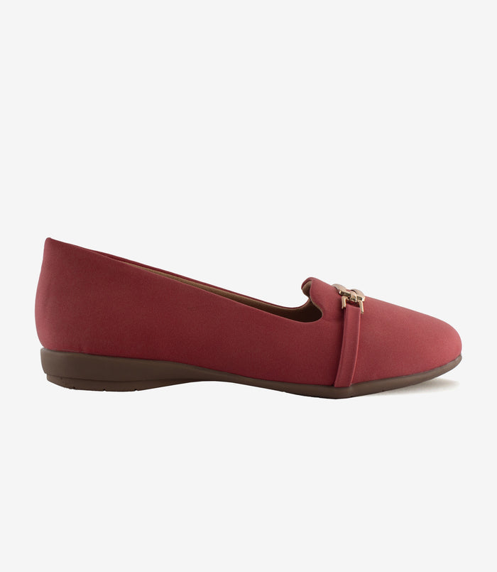 Ellie Red – Suede Ballerina Flats for Women