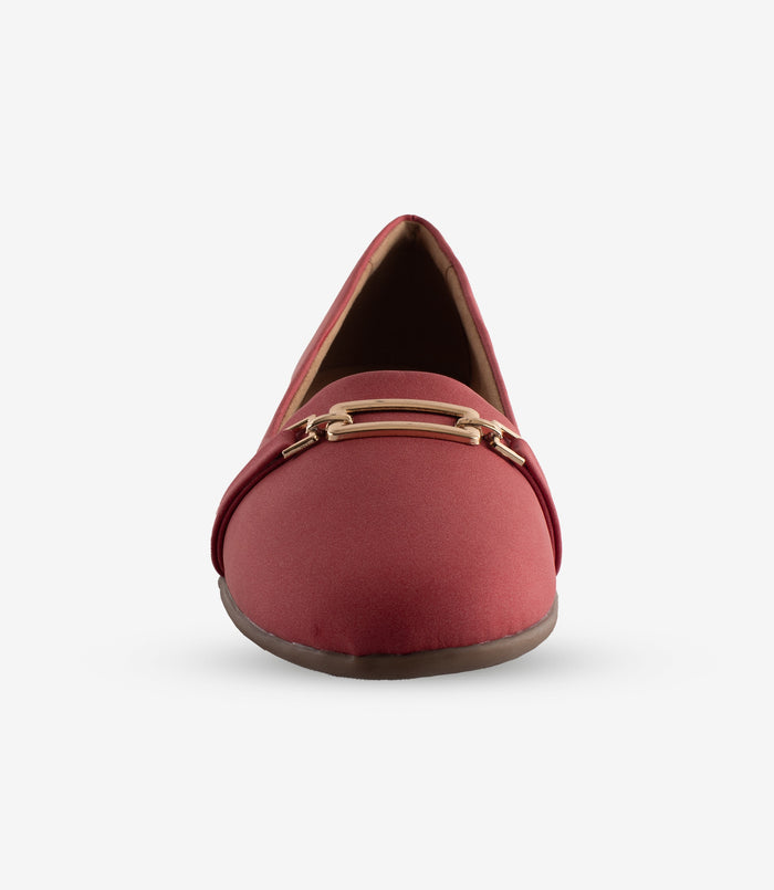 Ellie Red – Suede Ballerina Flats for Women