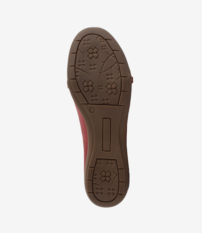 Ellie Red – Suede Ballerina Flats for Women