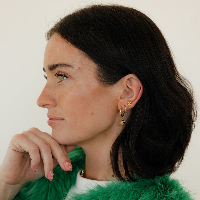 Emerald Marquise Flat Back Stud