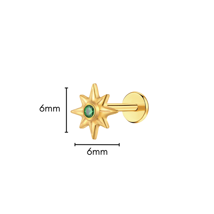 Emerald Nova Flat Back Stud
