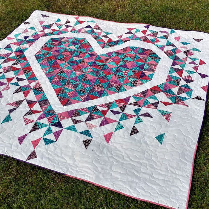Exploding Heart Quilt Pattern | Slice of Pi Quilts | Printed Verison