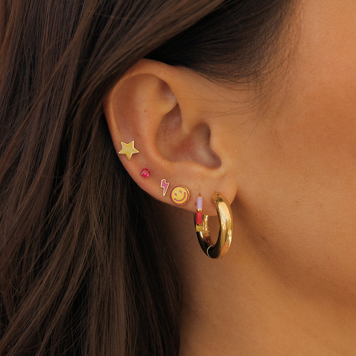 Extra Chunky Clicker Hoops in Titanium