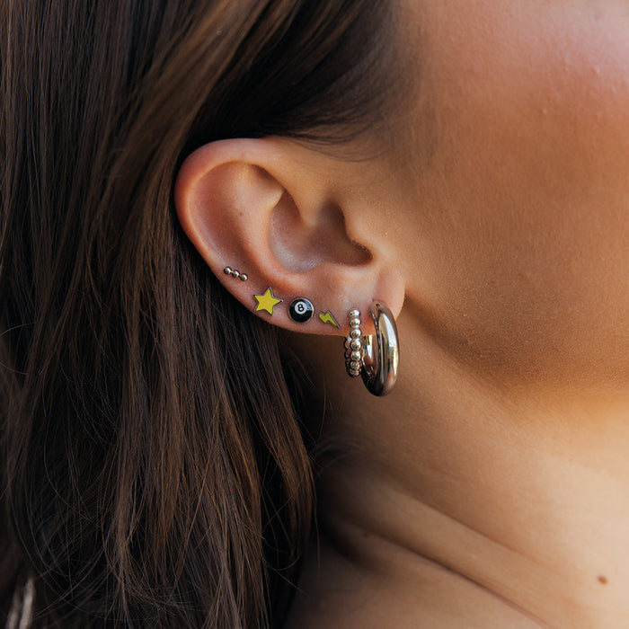 Extra Chunky Clicker Hoops in Titanium