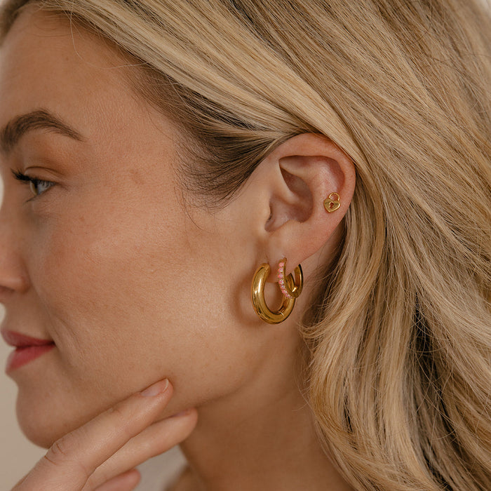 Extra Chunky Clicker Hoops in Titanium