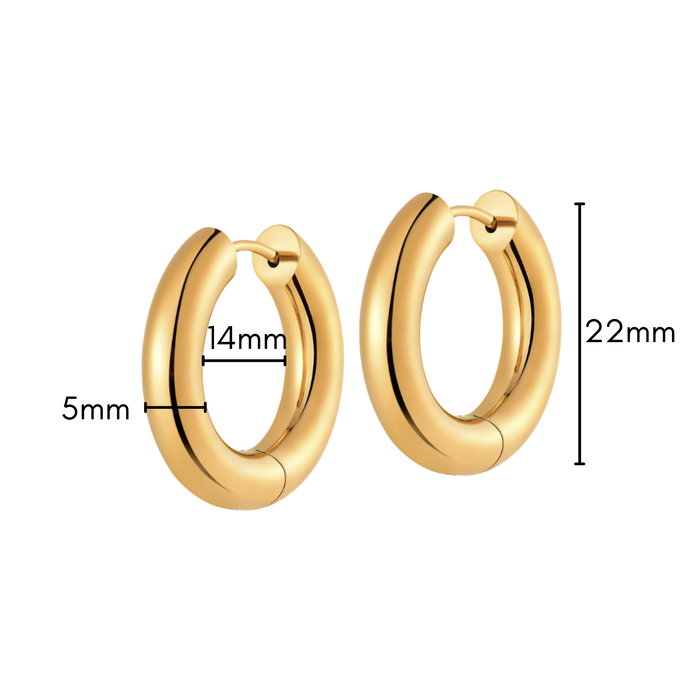 Extra Chunky Clicker Hoops in Titanium