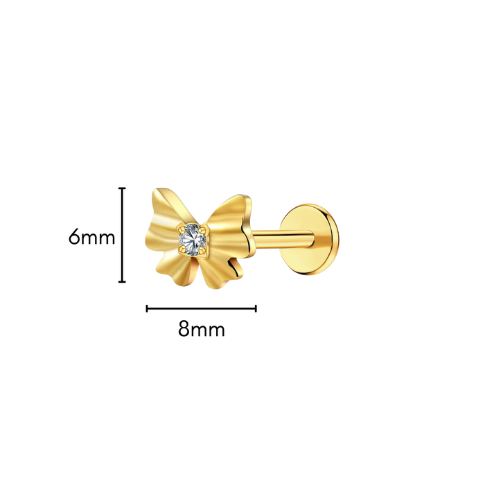 Fancy Bow Flat Back Stud