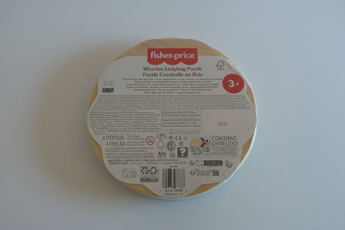 Fisher-Price Holzmarienkäfer Puzzle – Ø 18 cm | FSC-Holz | ab 3 Jahren