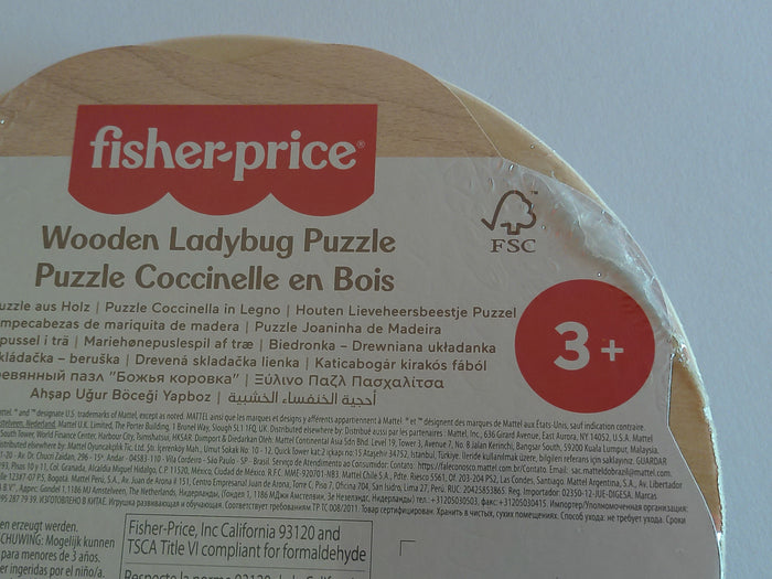 Fisher-Price Holzmarienkäfer Puzzle – Ø 18 cm | FSC-Holz | ab 3 Jahren