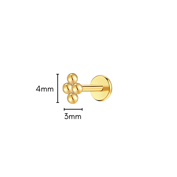 Four Bead Flat Back Stud