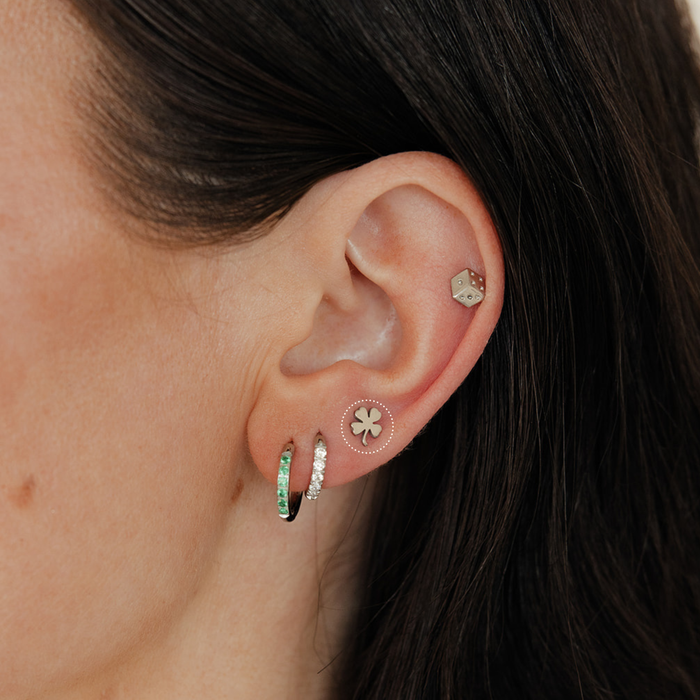 Four Leaf Clover Flat Back Stud