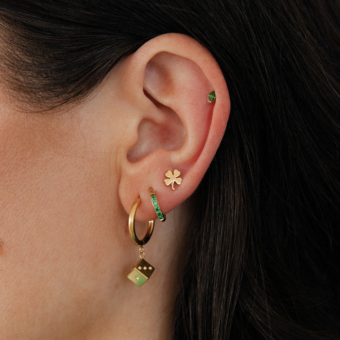Four Leaf Clover Flat Back Stud
