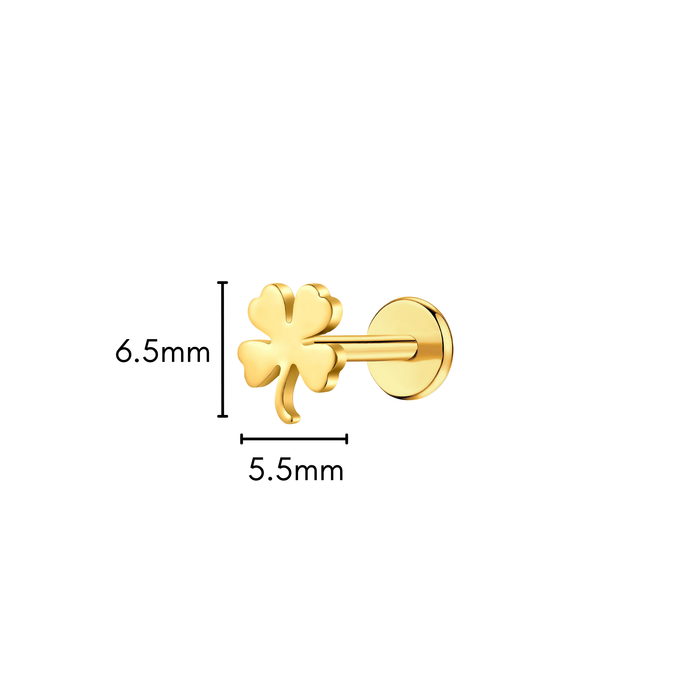 Four Leaf Clover Flat Back Stud