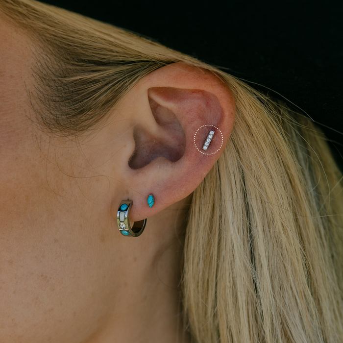 Gem Bar Flat Back Stud