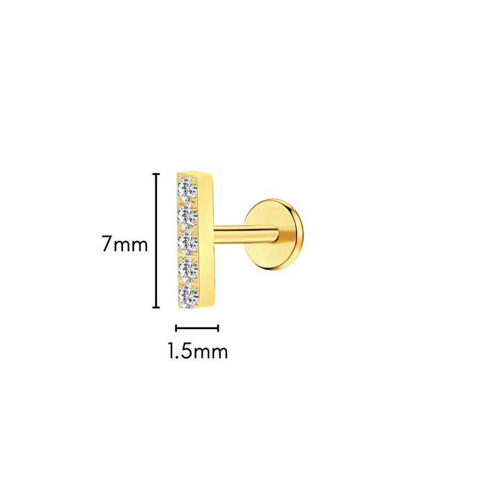 Gem Bar Flat Back Stud