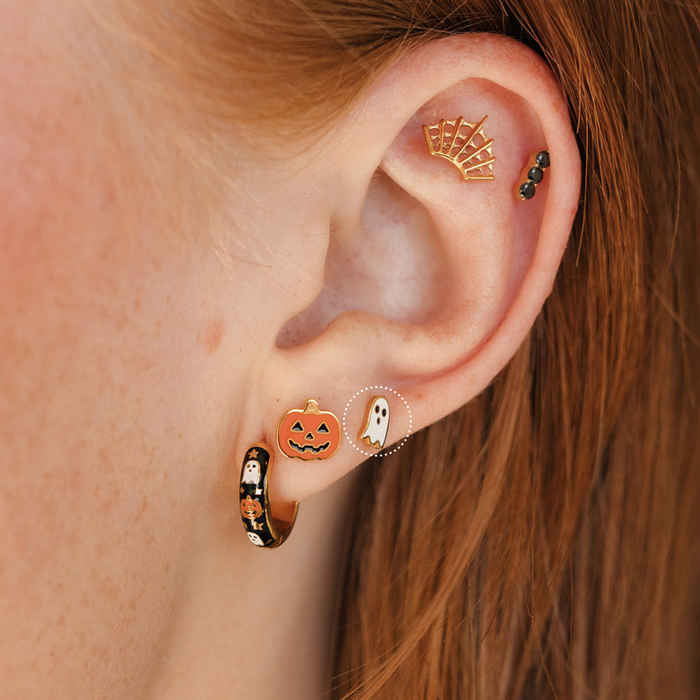 Ghostie Enamel Flat Back Stud