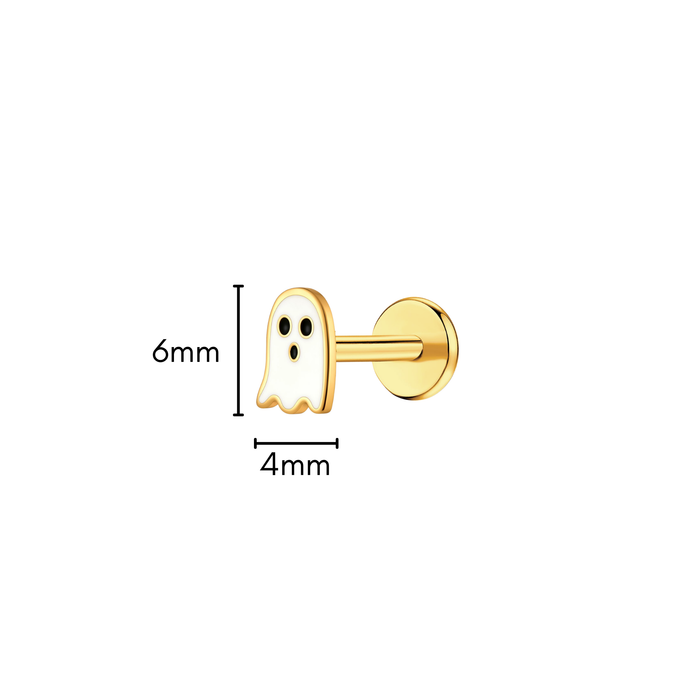 Ghostie Enamel Flat Back Stud