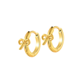 Girly Bow Hoops in Titanium