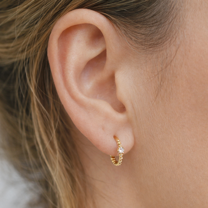 Good Fortune Beaded Hoops