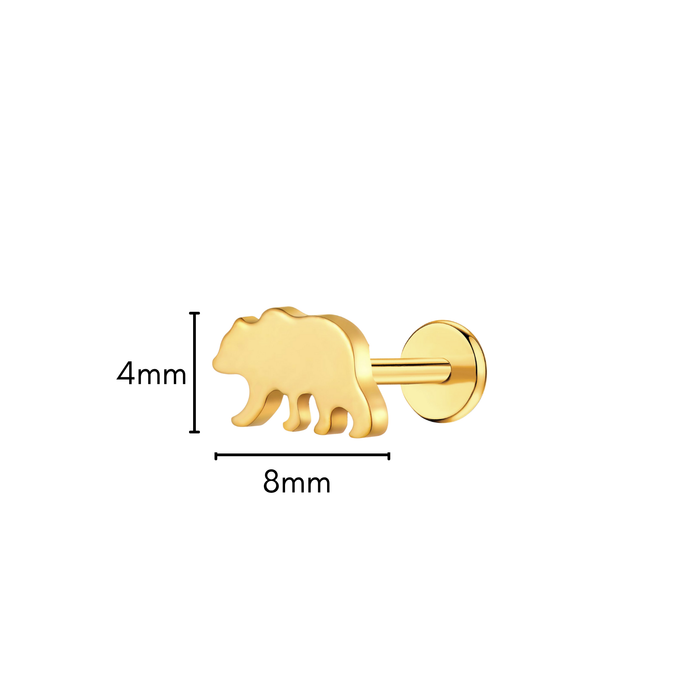 Grizzly Bear Flat Back Stud