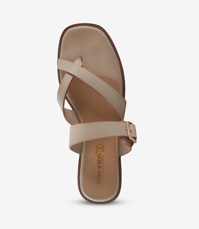 Hazel Cream – Toe-Ring Flats for Women