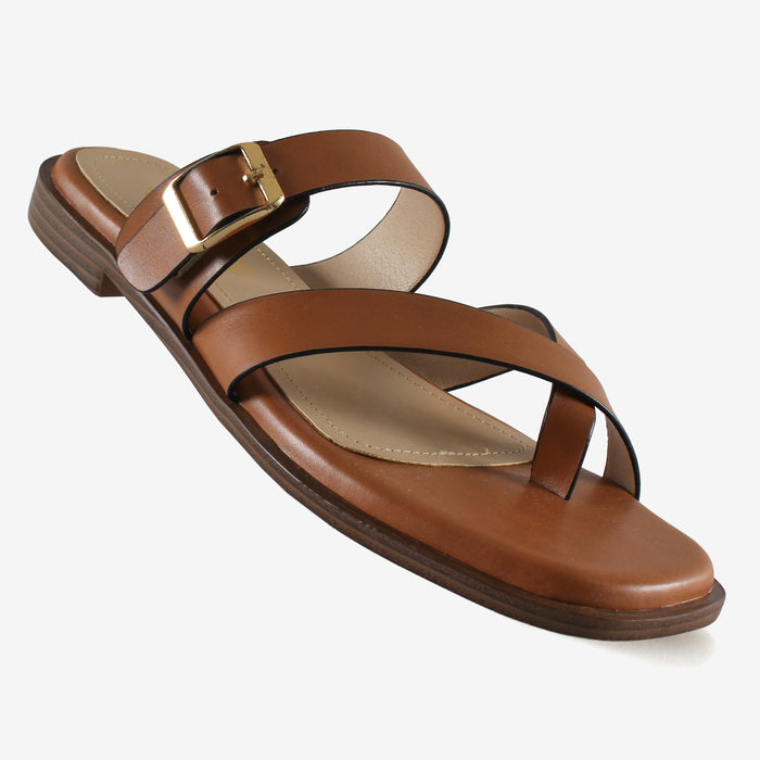 Hazel Tan Toe strap – Tan Toe-Ring Flats for Women