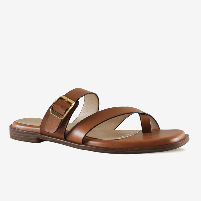Hazel Tan Toe strap – Tan Toe-Ring Flats for Women