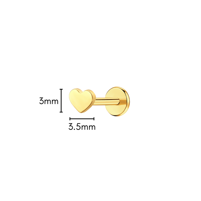Heart Attack Flat Back Stud