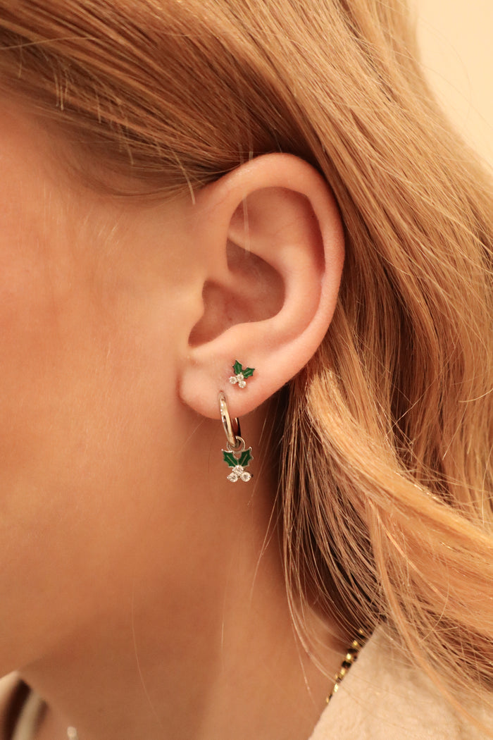 Holly Charm Hoops
