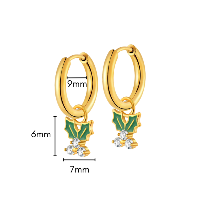 Holly Charm Hoops