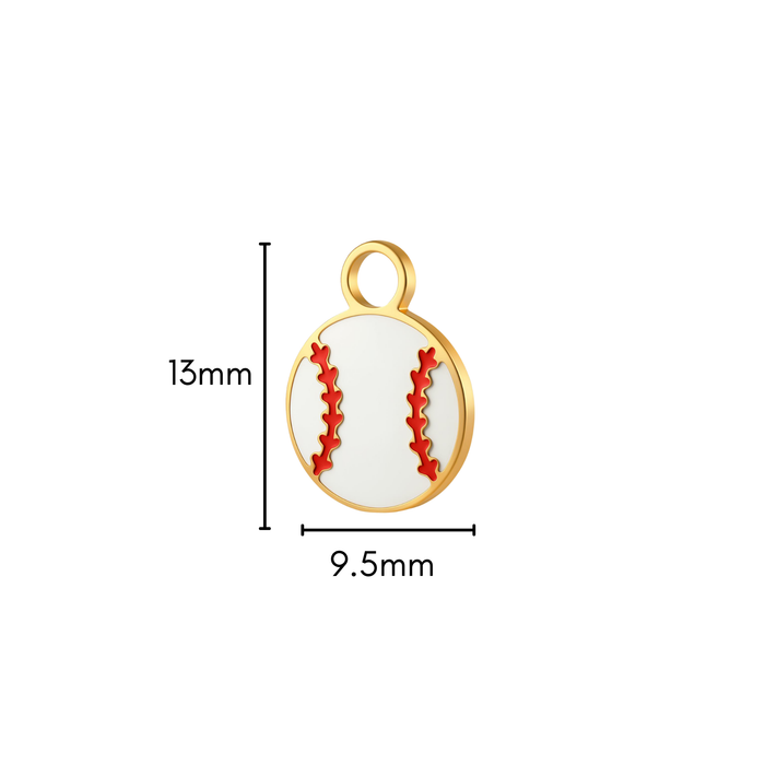 Home Run Enamel Hoop Charm