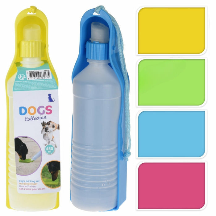 Hundetrinkflasche 450 ml – Praktische Wasserflasche für Hunde, 4 Farben