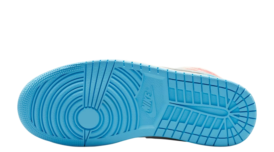 Women's Jordan 1 Mid Sail/Blue Chill-Hot Lava (IM7420 133)