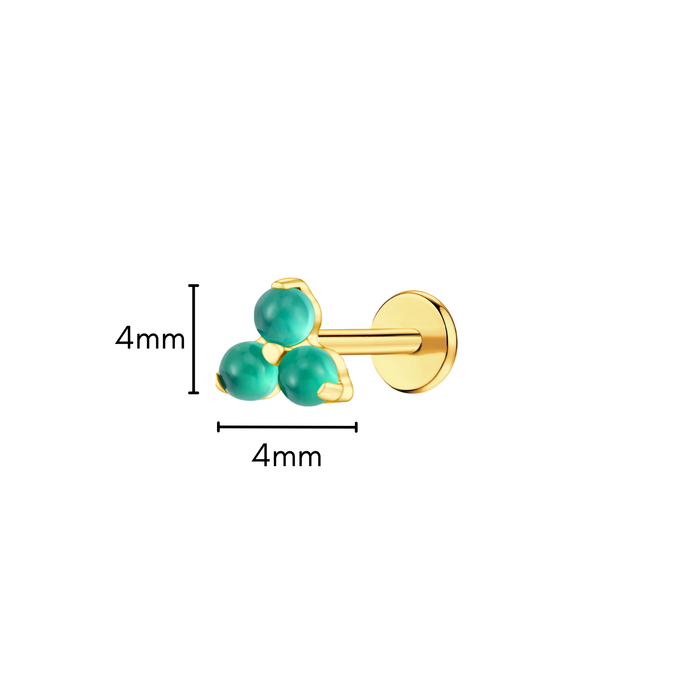 Kelly Trinity Flat Back Stud
