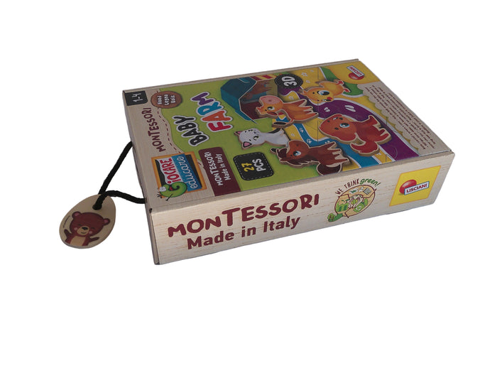 Lisciani Montessori Holzpuzzle – Baby Farm, 27 Teile (1–4 Jahre)