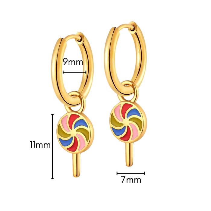 Lollipop Charm Hoops