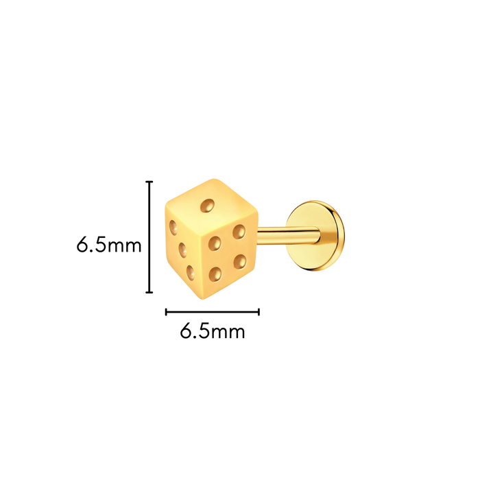 Lucky Dice Flat Back Stud
