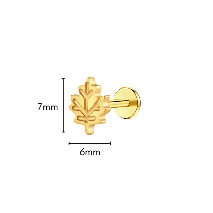 Maple Leaf Flat Back Stud