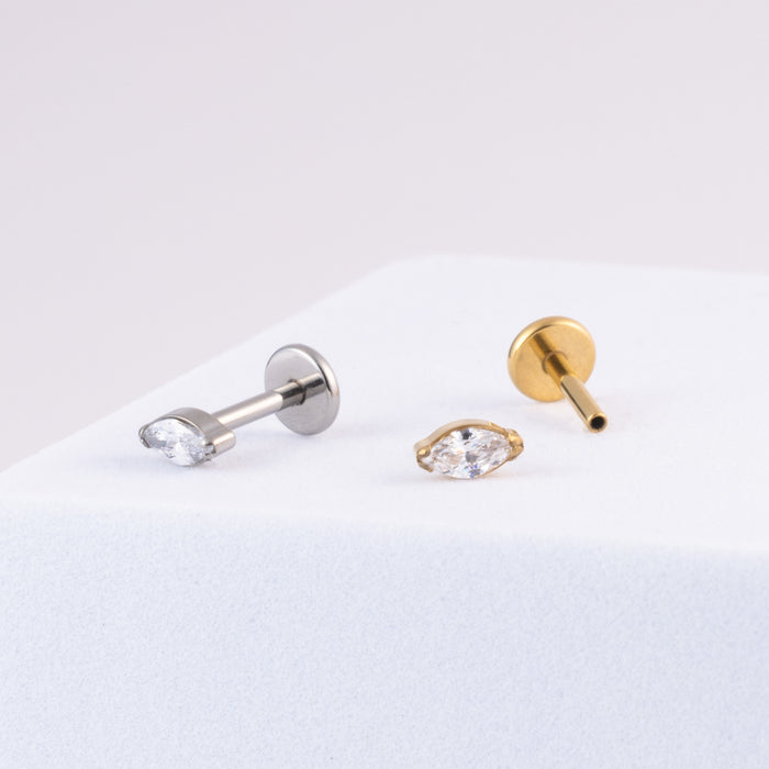 Marquise Flat Back Stud