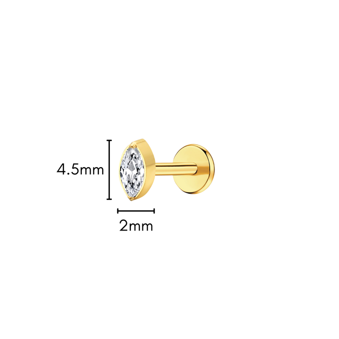 Marquise Flat Back Stud