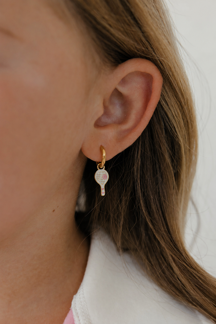 Match Point Enamel Hoop Charm