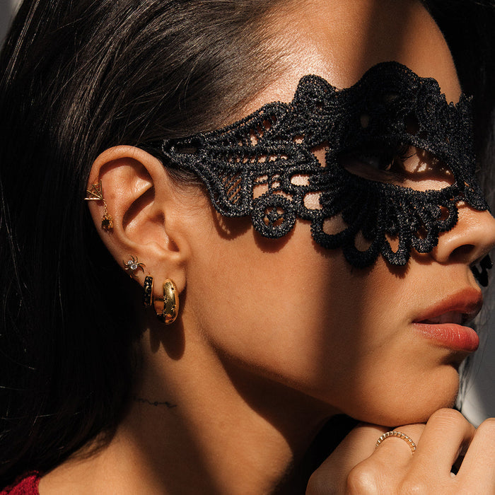 Midnight Moon Enamel Hoops